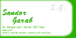 sandor garab business card